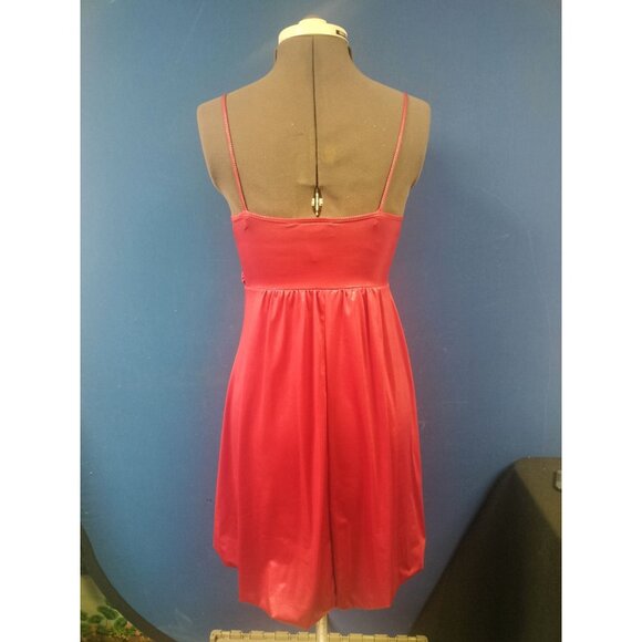 Red Spaghetti Strap Party Dress With Rhinestone Accent By Trac Small Polyester M - Picture 3 of 6